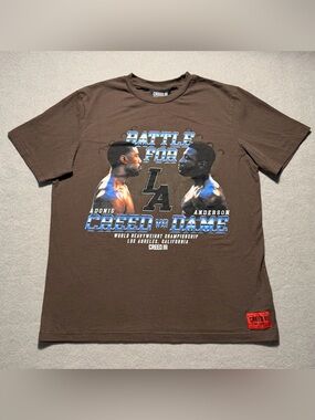 Creed III x Shoe Palace “Battle For LA” T-Shirt Mens Large Brown Creed vs Dame